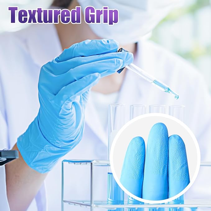 Heavy Duty Disposable Nitrile Exam Gloves 6 mil 1200 Count Gloves Blue Latex-Free,Food-Safe, Powder Free, Non-Sterile