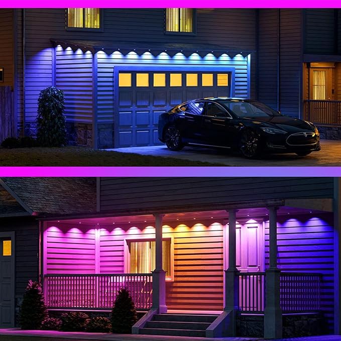 Permanent Outdoor Lights, 100ft RGB with App Controlled Remote, DIY Scene Mode IP67 Waterproof LED, Music Synchronized Outdoor Lights for Houses