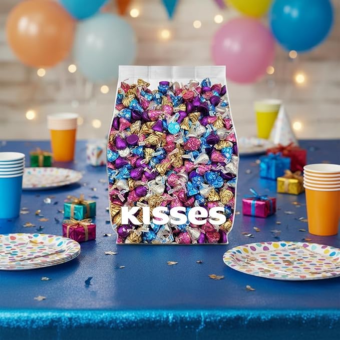 Assorted Kisses Candy Bulk Pack - 5lb Mixed Kisses Individually Wrapped Chocolate Candy Variety Pack - Bulk Chocolate Candy for Gift Bags, Party Favors, Candy Bowls, Snacking and Sharing - 5 Pounds