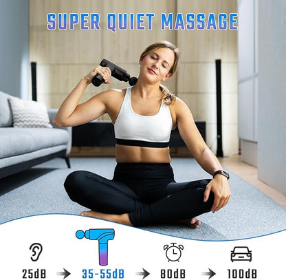 cotsoco Massage Gun Deep Tissue, Muscle Massage Gun with 9 Attachment Heads 20 Speeds & Silent Brushless Motor for Pain Relief, Handheld Percussion Back Massager Gun for Athletes(Black)