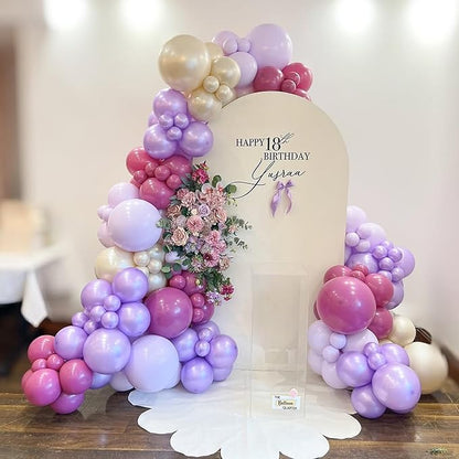 Pink and Purple Balloon, 60 Pcs 12 Inches Metallic Purple Pink Confetti Latex Balloons for Girls Birthday Baby Shower Wedding Party Decorations