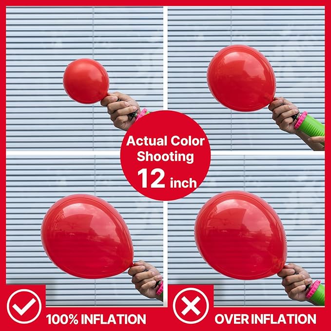 PartyWoo Red Balloons, 50 pcs 12 Inch Matte Red Balloons, Red Latex Balloons for Balloon Garland or Balloon Arch as Birthday Party Decorations, Wedding Decorations, Baby Shower Decorations, Red-Y57
