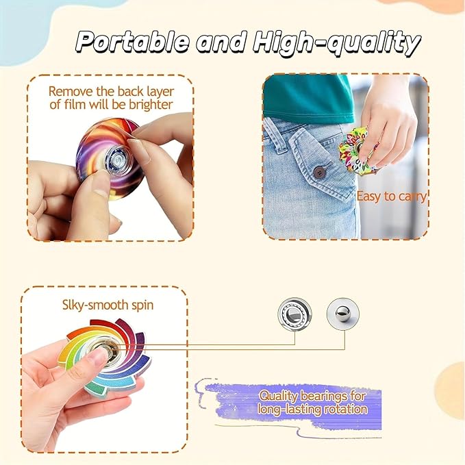 40 Pack Colorful Mini Fidget Spinners Bulk, Party Favors Birthday Gifts Christmas Stocking Stuffers for Kids Adults, Sensory Toys for Boys Girls ADHD Stress Relief, Treasure Box Classroom Prizes