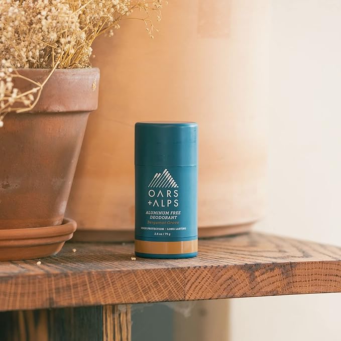 Oars + Alps Deodorant for Men & Women, Aluminum Free Deodorant for Men, Dermatologist Tested, Clean Ingredients, Non Toxic, Vegan, Long Lasting, Odor Protection, Bergamot Grove, 1pk, 2.6oz