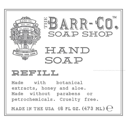 BARR-CO. Sugar & Cream Hand Soap Refill – Sweet Cream, Coconut & Sugar Scent, Natural Liquid Soap for Bathroom & Kitchen, Vegan, Moisturizing, 16 fl oz