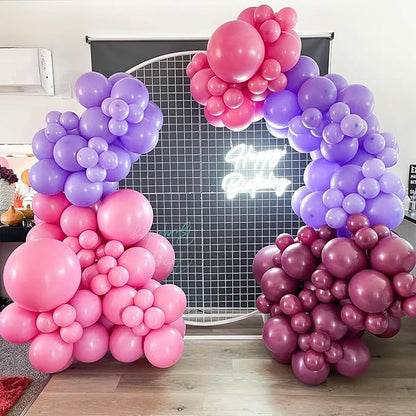 Pink and Purple Balloon, 60 Pcs 12 Inches Metallic Purple Pink Confetti Latex Balloons for Girls Birthday Baby Shower Wedding Party Decorations