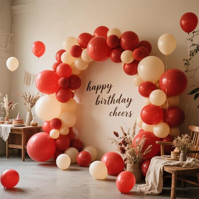 Red Balloons 100 Pack, 12 Inch Latex Helium Dark Red Balloons Garland for Elegant Birthday Wedding Baby Shower Graduation Arch Party Decorations