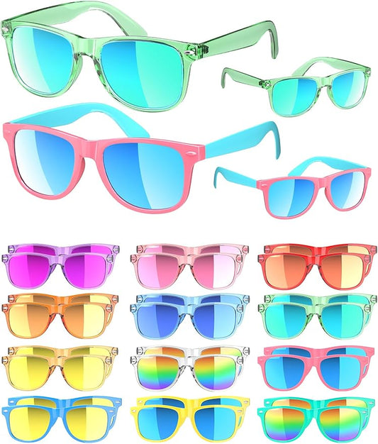 Sumsun Kids Sunglasses Bulk Party Favors 24 Packs Boys Girls Age 3-8 with UV400 Protection for Birthday Graduation Party