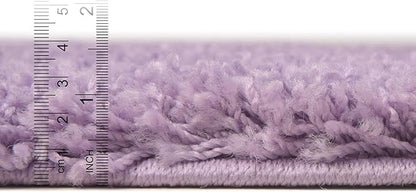Unique Loom Solid Shag Collection Area Rug (2' 7" x 10' Runner, Lilac)