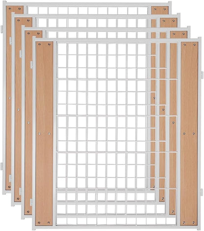 Heavy Duty Dog Playpen 32 Inch Height - Indoor Outdoor Pet Fence Enclosure for Medium and Small Dogs - Foldable Puppy Exercise Pen for Indoor and RV Camping or Yard (4 Panels, 32" H (White))