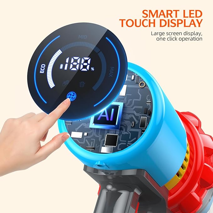 Cordless Vacuum Cleaner,550W 70Mins Powerful Suction Stick Vacuum, Anti-Tangle, Lightweight Vacuum Cleaner for Home with LED Screen, Rechargeable Vacuum Cordless for Carpet/Pet Hair/Hard Floor