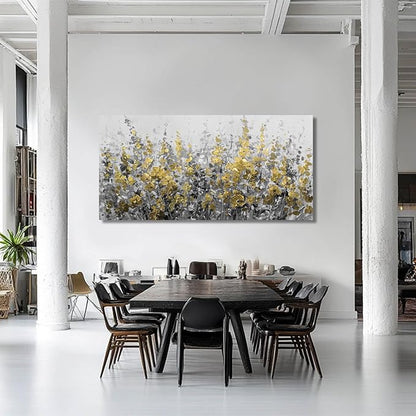 MLART99 Black and Gold Wall Art Plant Prints Pictures 29"x58" Floral Posters Botanical Home Decor Bedroom Wall Decor Above Couch
