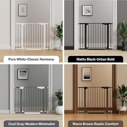 Cumbor 29.7-40.6" Baby Gate for Stairs, Baby Essential Safety Gate, Mom's Choice Awards Winner-Dog Gate for Doorways, Pressure Mounted Auto-Close Pet Gates for Dogs Indoor, Durable Child Gate, Black