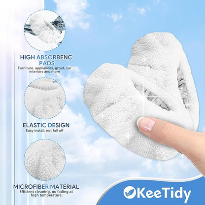 Steam Cleaner Accessories Microfiber Pads Small Bonnets Compatible with Dupray Neat Steam Cleaners Attachment Reusable Washable Steam Mop Pads, 8 Pack