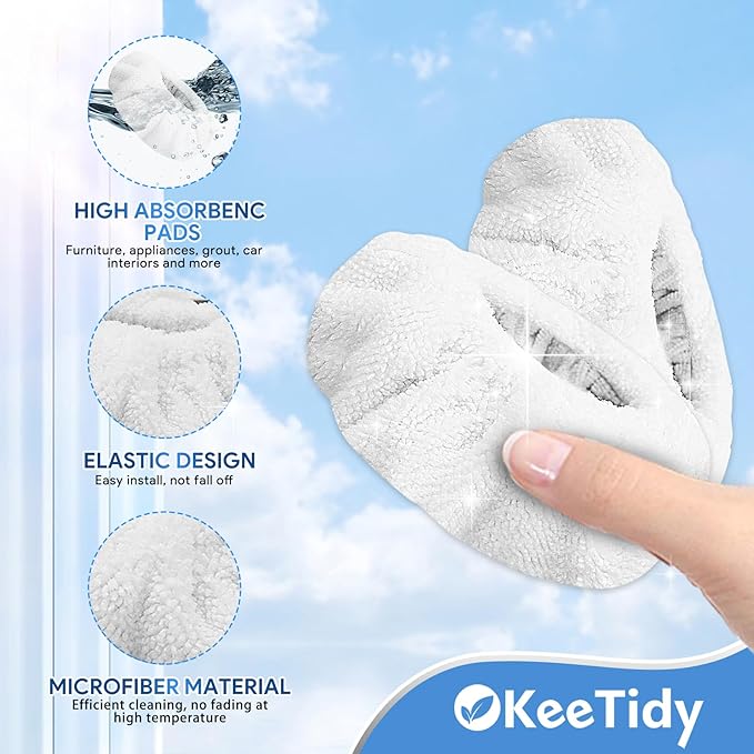 Steam Cleaner Accessories Pads Compatible with Dupray Neat Washable Microfiber Replace Pads for Hardwood Floor Cleaning Universal Microfiber Cloths Small Bonnets (White 4 Pack)