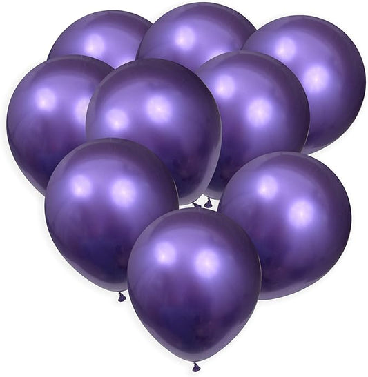 Purple Balloons 50 Pack, 12 Inch Metallic Purple Balloons For Birthdays, Weddings, Baby Showers, Holidays