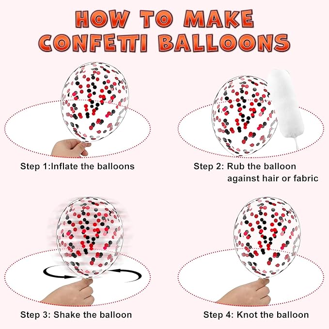 Red Black and White Balloons, 75PCS Red and Black Balloons, 12in and 5in Red White and Black Latex Party Balloons for Casino Theme Party, New Years, Graduation Decorations