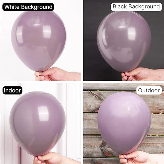 PartyWoo Dusty Purple Balloons 50 pcs 12 Inch Matte Lavender Lilac Latex Helium Balloons for Wedding Baby Shower Gender Reveal Graduation Birthday Party Decorations Purple-F29