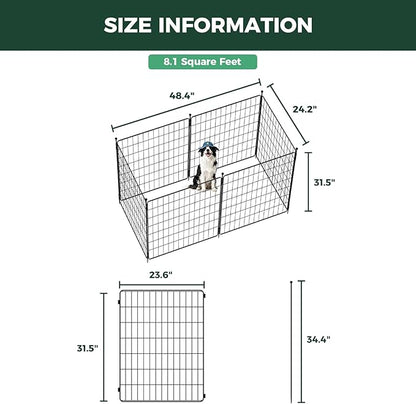 FXW MiniPaws Unleashed Dog Playpen for Yard & RV Camping, Expandable 32-inch 6 Panels for Small and Medium Dogs, Portable for Indoor and Outdoor Use