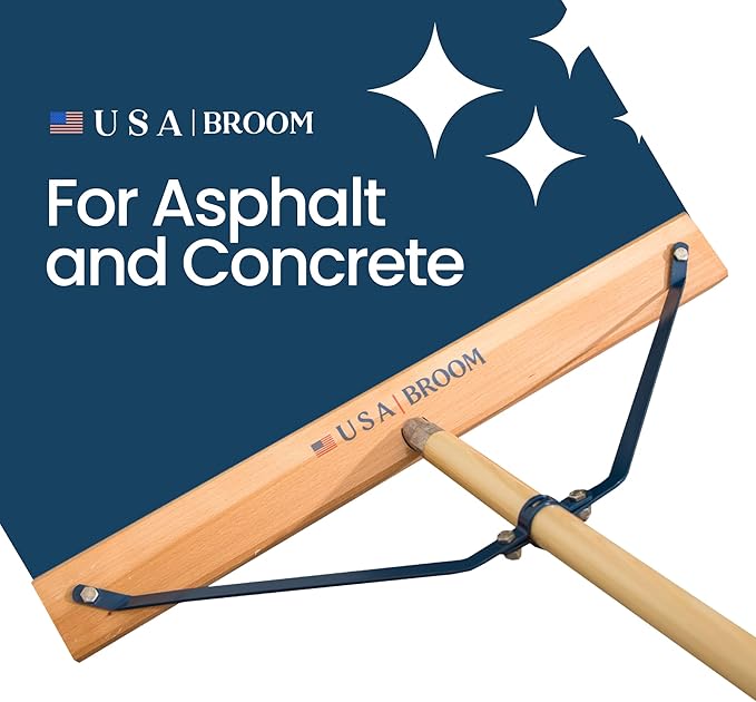 USA Broom 4 Pack Bundle – Heavy Duty Outdoor Push Brooms. Ideal for Asphalt, Concrete & Heavy Debris. Durable American-Made Construction with Steel Brackets and Stainless Steel Hardware, No Plastic