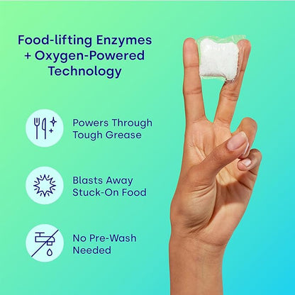 Dropps UltraWash Dishwasher Pods, Fresh Rain (64 Count) - Biobased Power Deep Clean Dishwasher Detergent Tablets for Sparkling Shiny Dishes - No Rinse Aid or Pre-Wash Needed - Dishwashing Pods