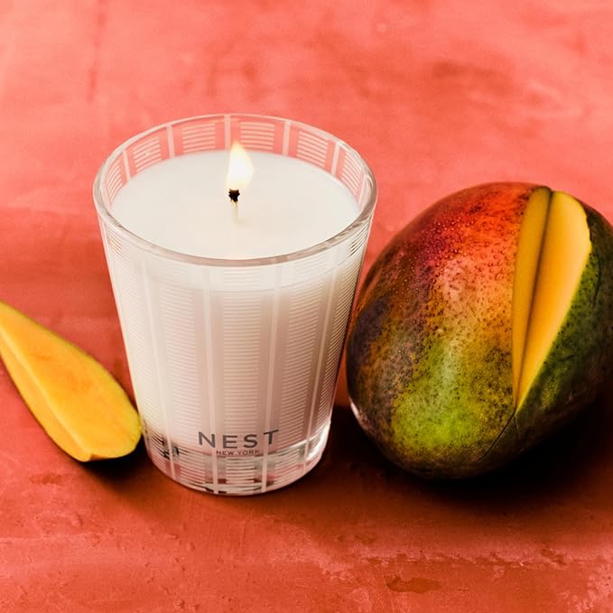 NEST New York Scented Classic Candle, Something Tropical - 8.1 oz - Up to 60-Hour Burn Time - Reusable Glass Vessel