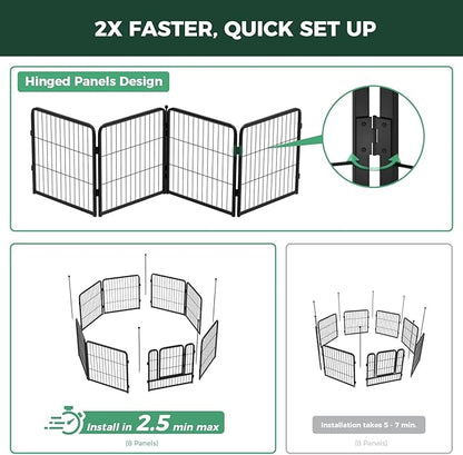 FXW Instant Unleashed Dog Playpen, Portable Pet Fence for Outdoor, RV Trips, and Camping, 32 inch, 16 Panels for Small and Medium Dogs with Easy-Carry Straps (2 Pack) and Stake Bag│Patented