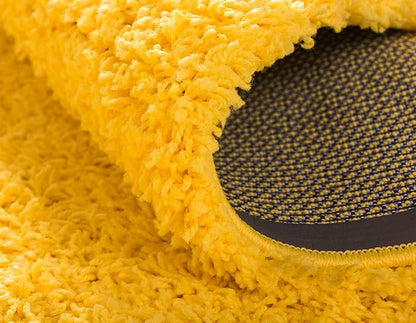 Unique Loom Solid Shag Collection Area Rug (7' 1" x 10' Rectangle, Tuscan Sun Yellow)