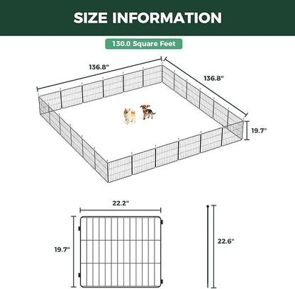 FXW MiniPaws Unleashed Dog Playpen for Yard & RV Camping, Expandable 20-inch 24 Panels for Puppies and Small Dogs, Portable for Indoor and Outdoor Use