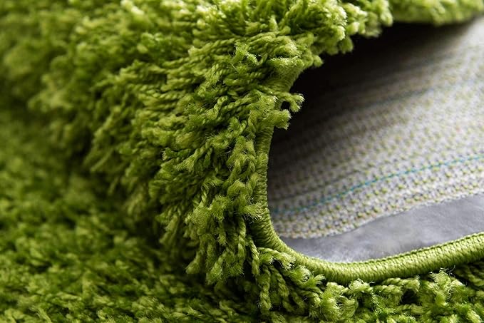 Unique Loom Solid Shag Collection Area Rug (8' Square, Grass Green)