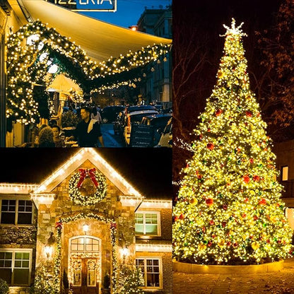 MASHANG Christmas Lights,100 LED 33ft Battery Operated String Lights with Timer, 8 Modes Battery Powered Waterproof String Lights for Christmas Tree,Wreath,Indoor Outdoor Decoration, Warm White