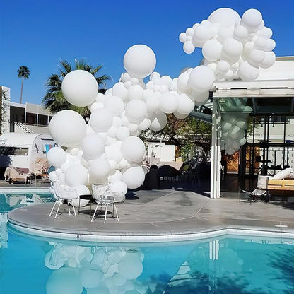 PartyWoo White Balloons 50 pcs 12 Inch Matte White Latex Helium Balloons for Wedding Bridal Graduation Engagement Baby Shower Gender Reveal Easter Anniversary Birthday Party Decorations White-Y13