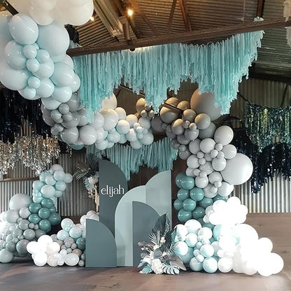 PartyWoo Dusty Blue Balloons 50 pcs 12 Inch Light Blue Aqua Latex Helium Balloons for Graduation Wedding Baby Shower Gender Reveal Anniversary Graduation Birthday Party Decorations Blue-F28