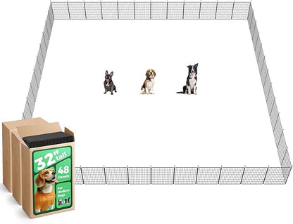 FXW MiniPaws Unleashed Dog Playpen for Yard & RV Camping, Expandable 32-inch 48 Panels for Small and Medium Dogs, Portable for Indoor and Outdoor Use