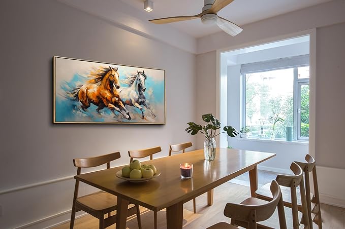 YYYYHPP WKYP2275 Wall Art Horses Pictures Canvas Wall Art Wood Framed Canvas Prints Painting Horses Pictures Ready to Hang for Living Room Bedroom Kitchen Home and Office Wall Decor