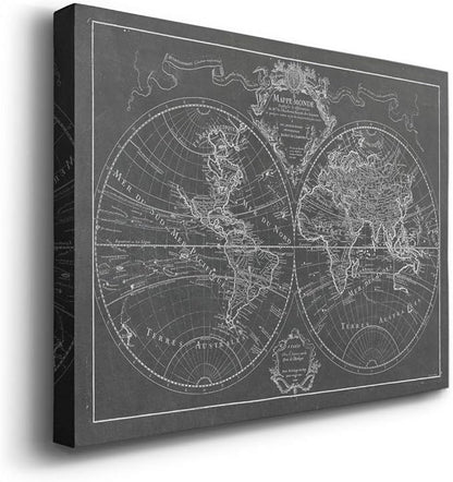 Wexford Home Home Decor Landscape Canvas Wall Art Abstract Floral Painting Modern Pictures Artwork Decoration for Living Room Kitchen Bathroom Office, Ready to Hang, monde map, 24x36