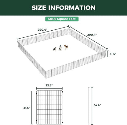 FXW MiniPaws Unleashed Dog Playpen for Yard & RV Camping, Expandable 32-inch 48 Panels for Small and Medium Dogs, Portable for Indoor and Outdoor Use
