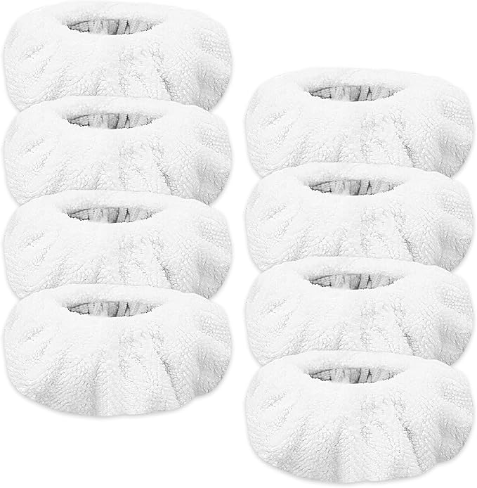 Steam Cleaner Accessories Microfiber Pads Small Bonnets Compatible with Dupray Neat Steam Cleaners Attachment Reusable Washable Steam Mop Pads, 8 Pack