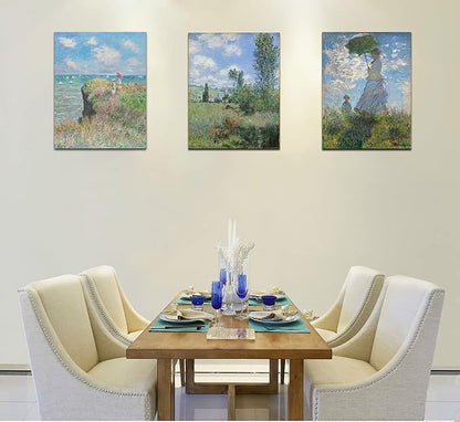 Woman with a Parasol by Claude Monet Canvas Wall Art, Oil Painting Impressionism Classic Artwork Pictures for Home Decor - 12"x16"