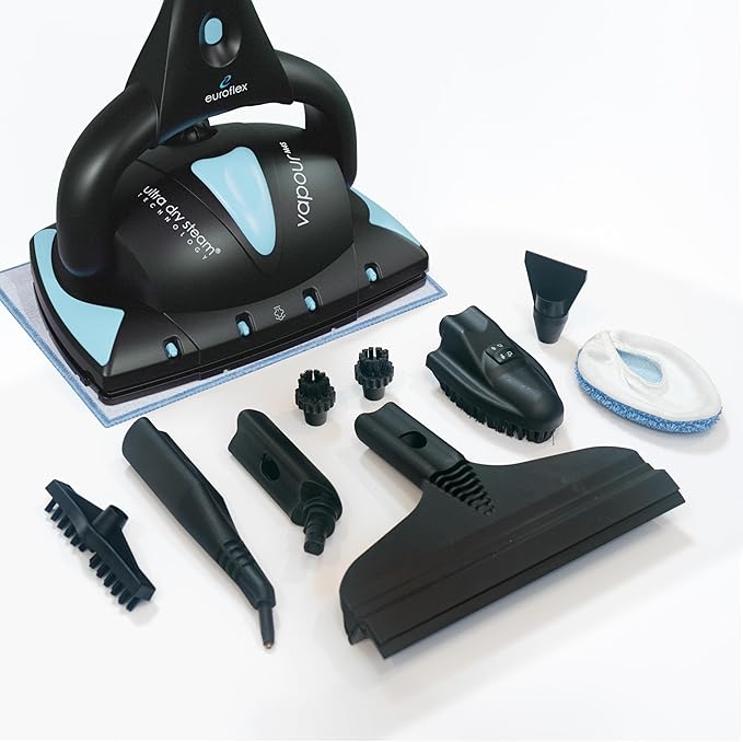 Euroflex Vapour Pro 20-Piece Steam Mop with Built-In All-in-One Portable Steam Cleaner; Ranked #1 by Good Housekeeping; 295°F & 50 PSI; Kills 99.9% Bacteria & Viruses (H1N1); 5-Year Warranty