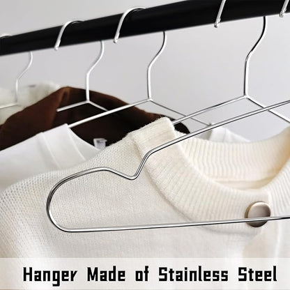 Wire Hangers 40 Pack, Heavy Duty, Space Saving, Stainless Steel, Silver, 16.5inches Closet Hangers for Hanging Coats, Suits, Jackets, Shirts,T-Shirt