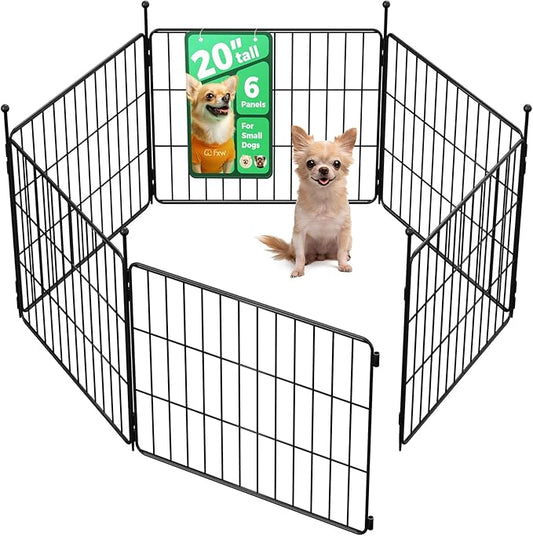 FXW MiniPaws Unleashed Dog Playpen for Yard & RV Camping, Expandable 20-inch 6 Panels for Puppies and Small Dogs, Portable for Indoor and Outdoor Use