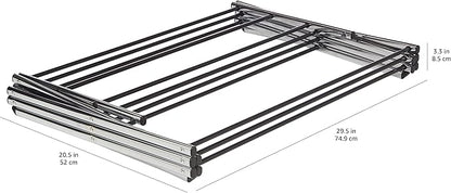Amazon Basics Foldable Portable Laundry Drying Rack for Indoor Air Drying Clothing, 14.5 x 29.5 x 41.8 inches (LxWxH), Chrome Silver