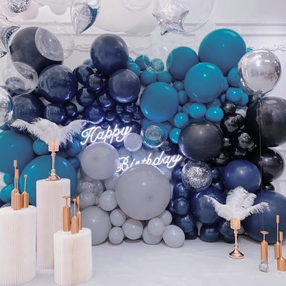 PartyWoo Metallic Navy Blue Balloons 50 pcs 12 Inch Metallic Dark Blue Latex Helium Balloons for Graduation New Year Weddings Father's Day Baby Shower Birthday Party Decorations Blue-G113