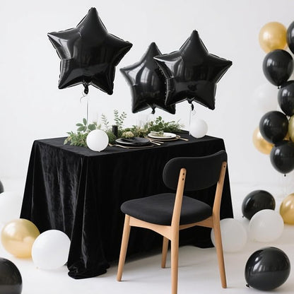 Black Star Balloons Black Star Foil Balloon Set Mylar Helium Metallic 12pcs 18 Inch Birthday Decorations Room Decor Graduation Decoration Class of 2025 Party Baby Shower Anniversary Wedding