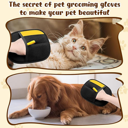 Magic Brush Pet Hair, Newly Upgraded Reusable Electrostatic Pet Hair Remover Glove, Cat & Dog Hair Remover for Couch Furniture, Carpet, Curtain, 2Pcs
