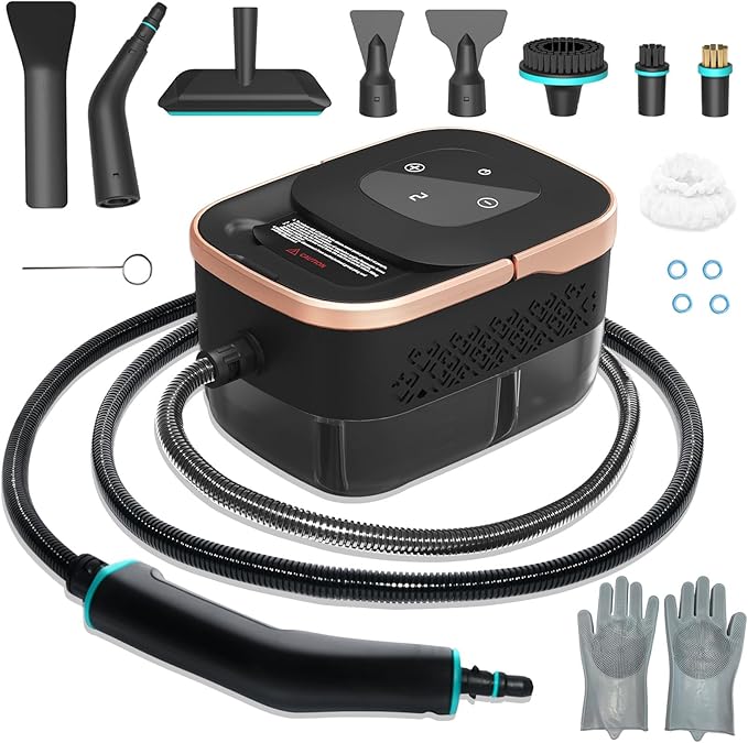 Handheld Steam Cleaner,15s Heat-Up,42.27oz Tank,6-Level Adjustable,2500W Portable Steamer for Cleaning with 11PCS Accessories,Steam Cleaner for Home,Car,Kitchen,Bathroom,Furniture,Floor,Grout