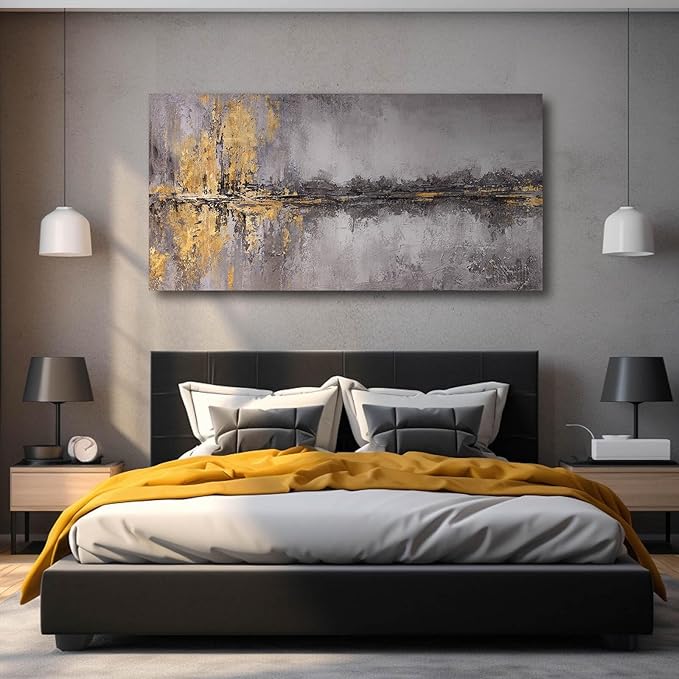 Canvas Wall Art Modern Home Decor Wall Abstract Gold Wall Pictures Posters & Prints Home Decorations for Living Room Bedroom Office 30"x60"
