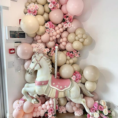 Blush Pink Balloons, 60 Pcs 12 Inches Dusty Pink Double Stuffed Nude Beige Balloon, Retro and Rose Gold Boho Balloons Set for Girls Bridal Birthday Baby Shower Weddings Party Decoration
