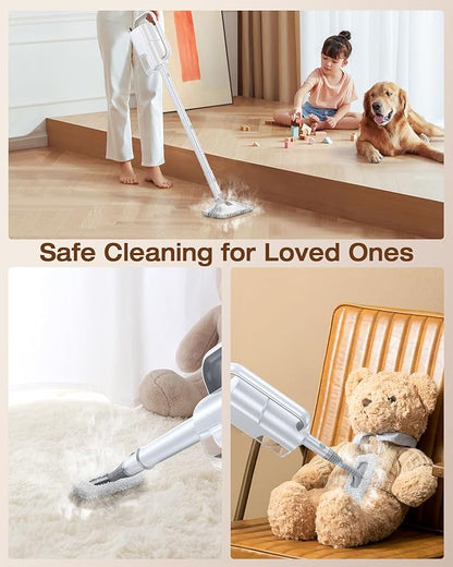 LABIGO 10-in-1 Steam Mop with Detachable Handheld Steamer, 350ml Tank, 10s Heat-Up, 248°F Steam Cleaner, 2-Level Control and Swivel Head for Floor, Carpet, Tile - Lightweight and Multi-Surface
